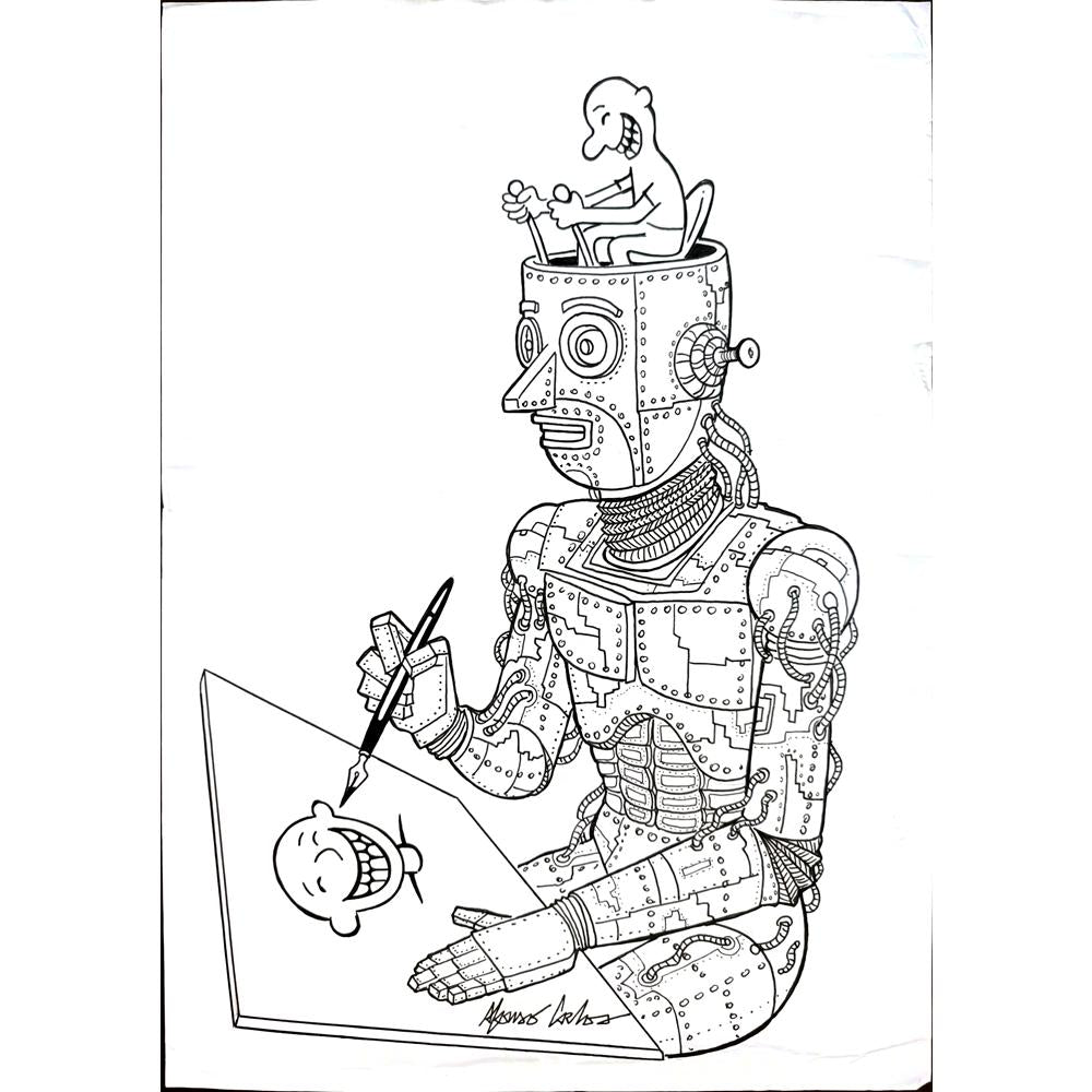 Afonso Carlos Fernandes 29x21cm Orijinal Karikatür BOD01553