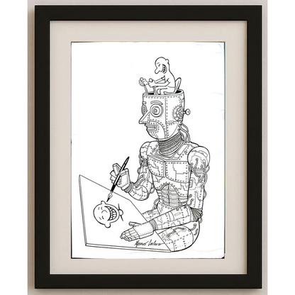 Afonso Carlos Fernandes 29x21cm Orijinal Karikatür BOD01553