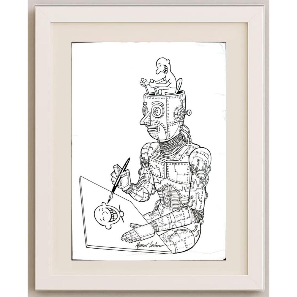 Afonso Carlos Fernandes 29x21cm Orijinal Karikatür BOD01553