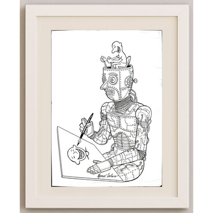 Afonso Carlos Fernandes 29x21cm Orijinal Karikatür BOD01553