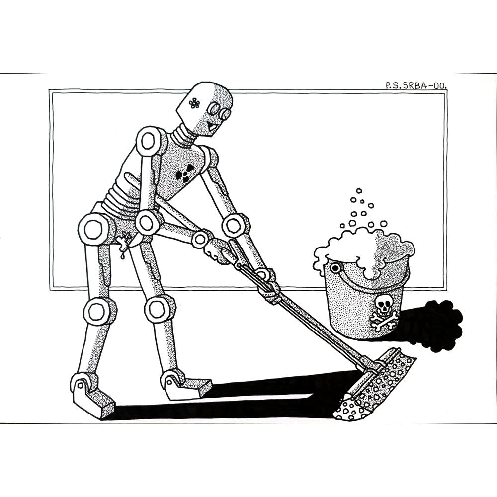 Predrag Srbljanin 29x21cm Orijinal Karikatür BOD01554