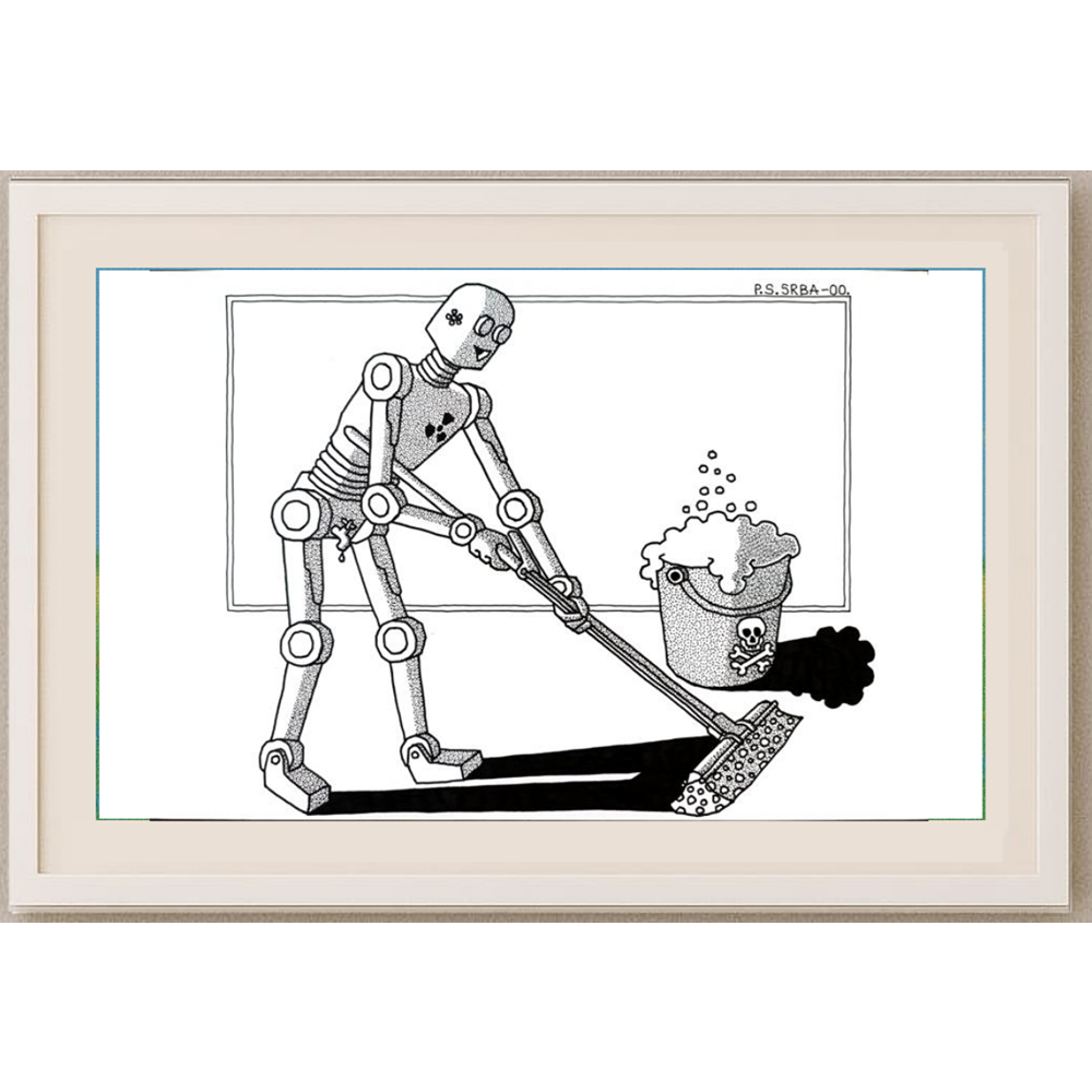 Predrag Srbljanin 29x21cm Orijinal Karikatür BOD01554