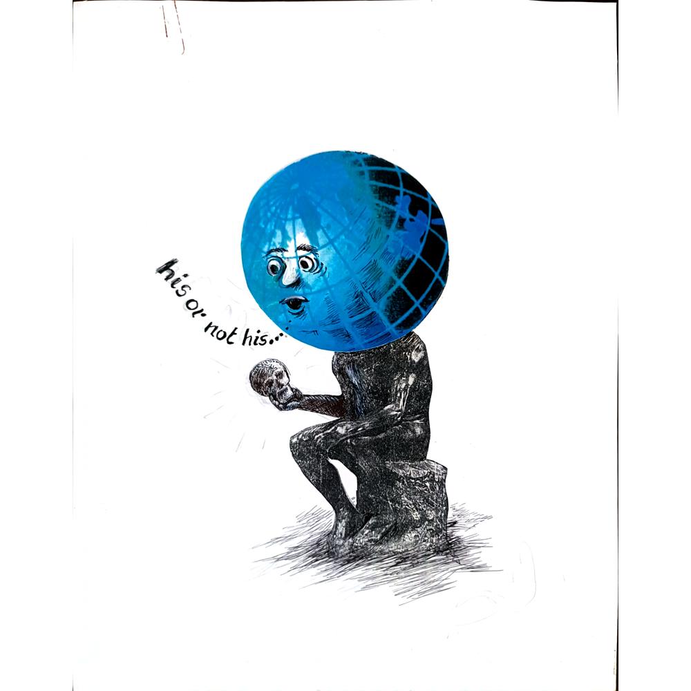 Wolfgang Schlegel 43x30cm Orijinal Karikatür BOD01573