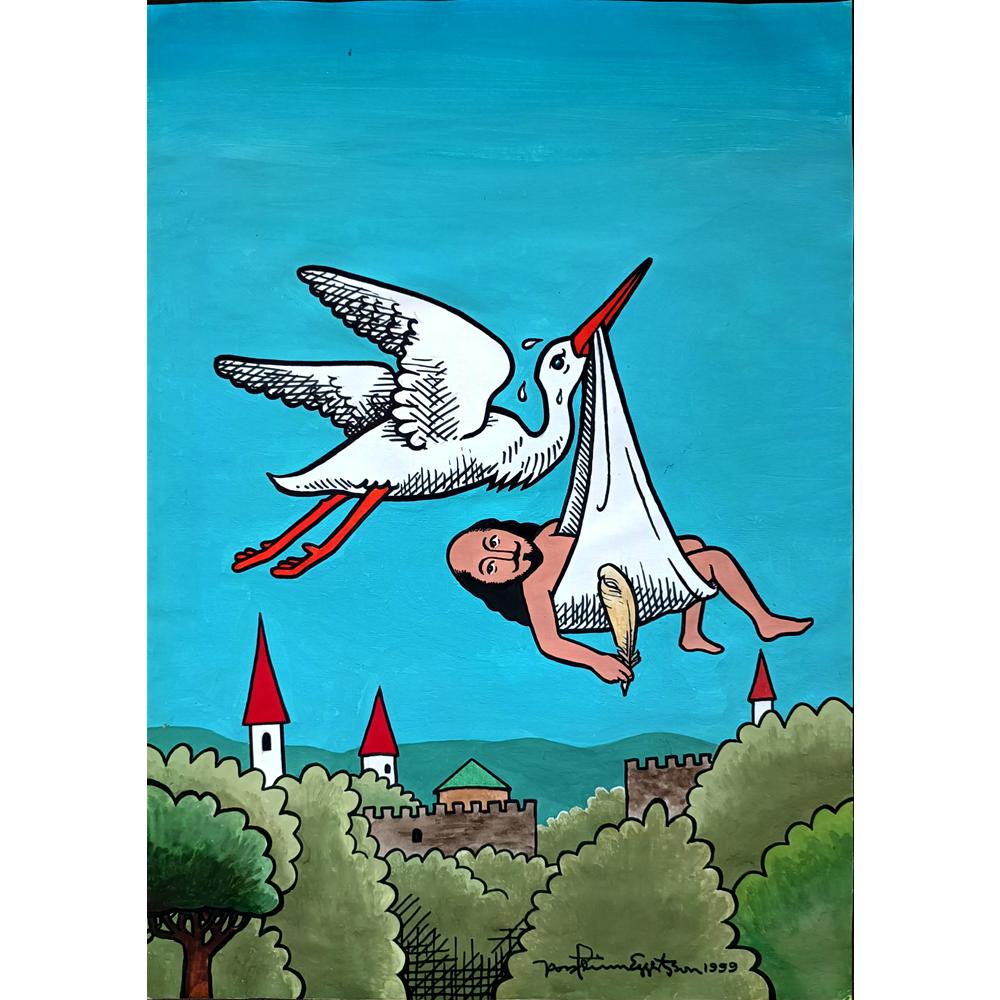 Thorsteinn Eggertsson 43x30cm Orijinal Karikatür BOD01578