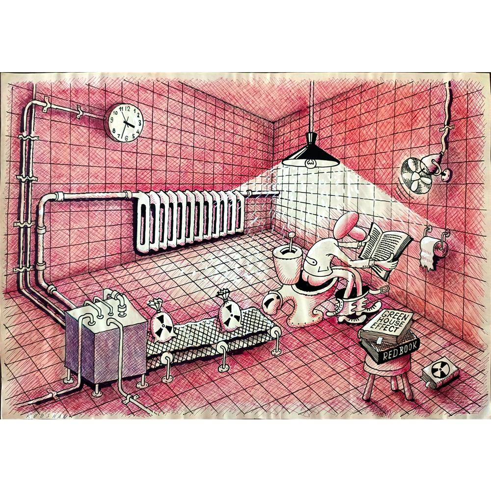 Rooshan Gataullin 43x30cm Orijinal Karikatür BOD01583