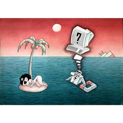 Rooshan Gataullin 43x30cm Orijinal Karikatür BOD01586