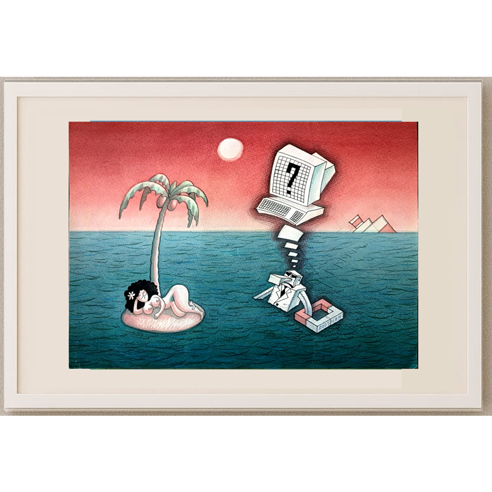 Rooshan Gataullin 43x30cm Orijinal Karikatür BOD01586