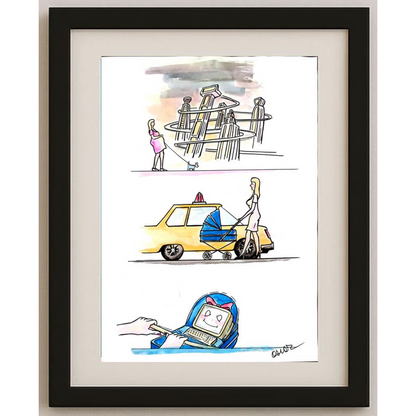 Oscar Agos 43x30cm Orijinal Karikatür BOD01590