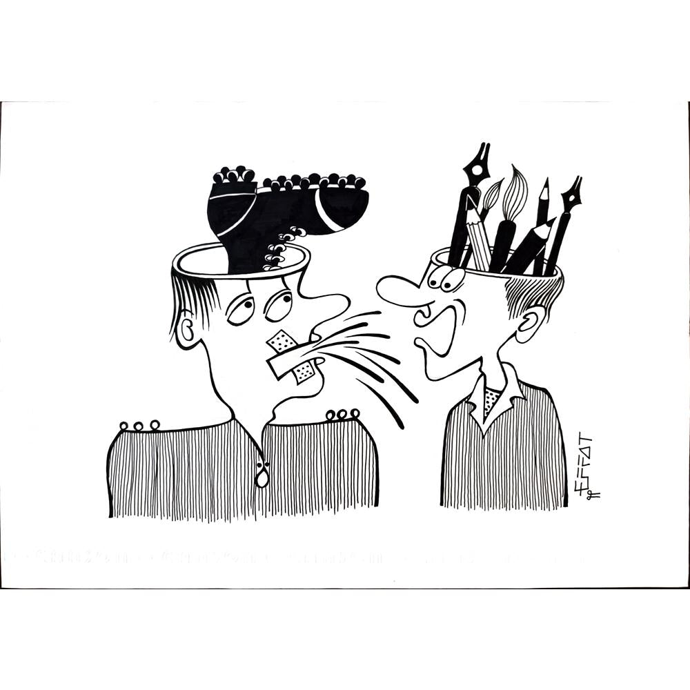 Mohammed Effat 35x25cm Orijinal Karikatür BOD01591