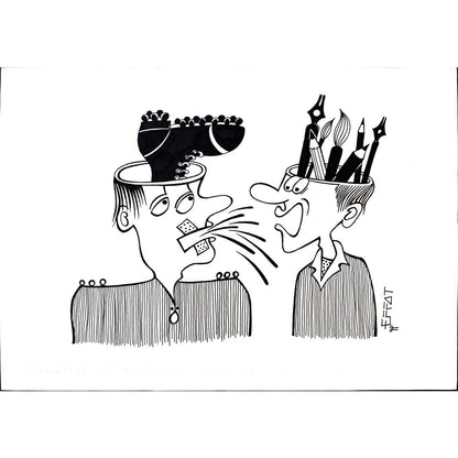 Mohammed Effat 35x25cm Orijinal Karikatür BOD01591