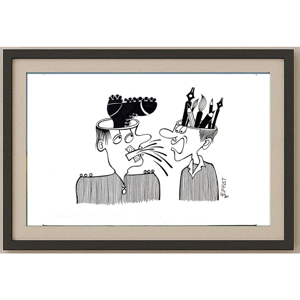 Mohammed Effat 35x25cm Orijinal Karikatür BOD01591