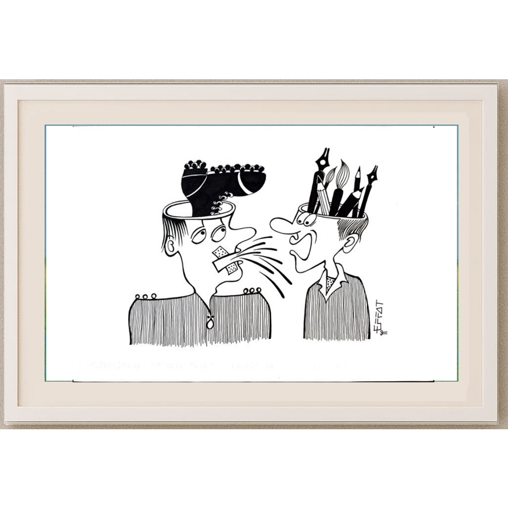 Mohammed Effat 35x25cm Orijinal Karikatür BOD01591