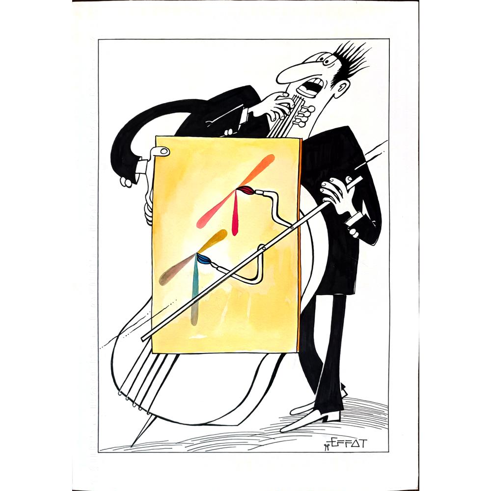Mohammed Effat 35x25cm Orijinal Karikatür BOD01592