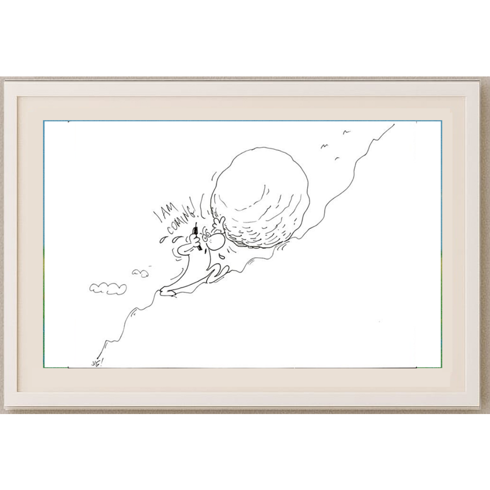 Obovic Nedeliko 29x21cm Orijinal Karikatür BOD01595