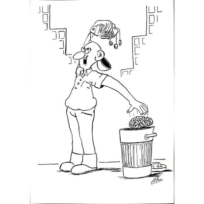 Kresimir Filipan 29x21cm Orijinal Karikatür BOD01600