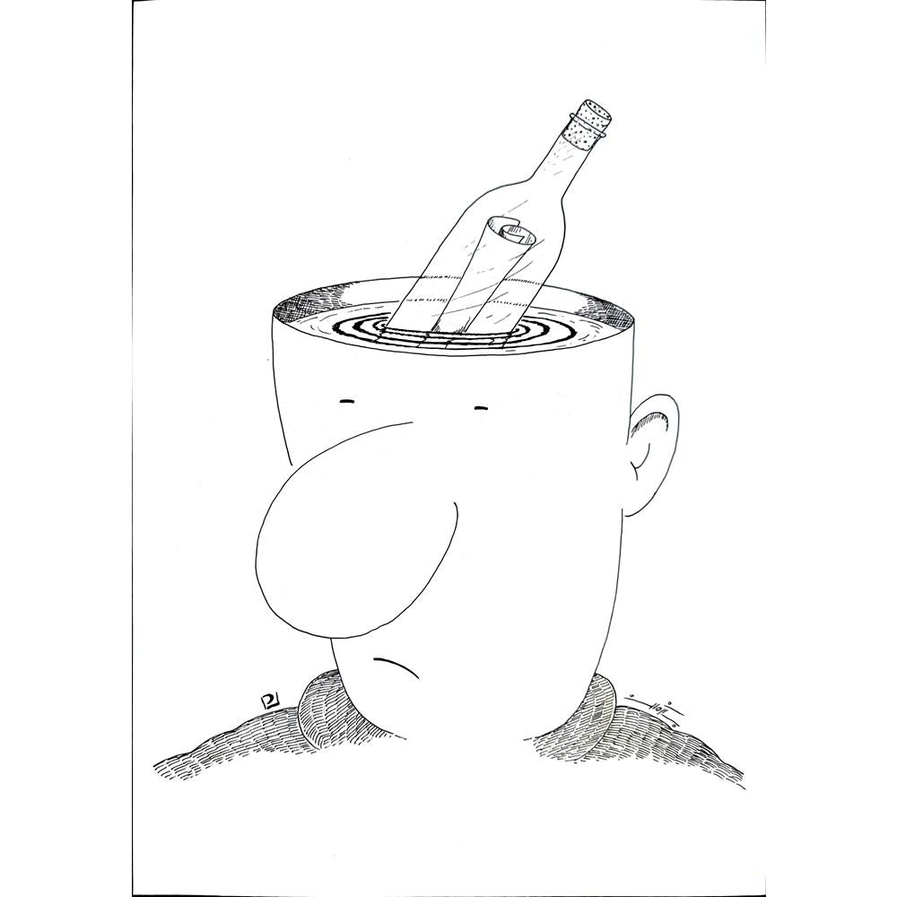 Pezhman Alipoor 29x21cm Orijinal Karikatür BOD01603