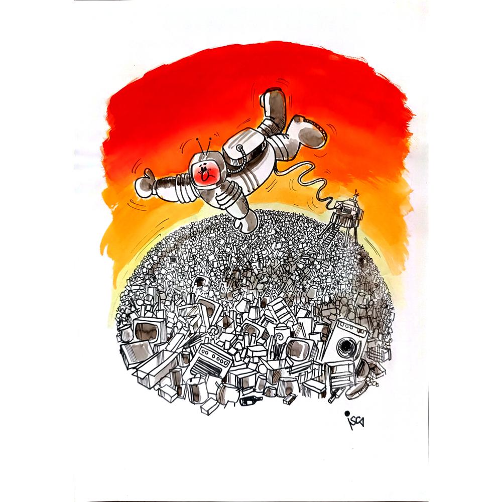 Emilio Isca 35x25cm Orijinal Karikatür BOD01611