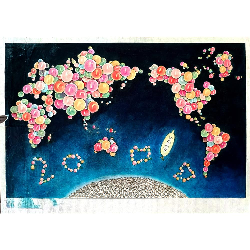 Unknown 29x21cm Orijinal Karikatür BOD01618