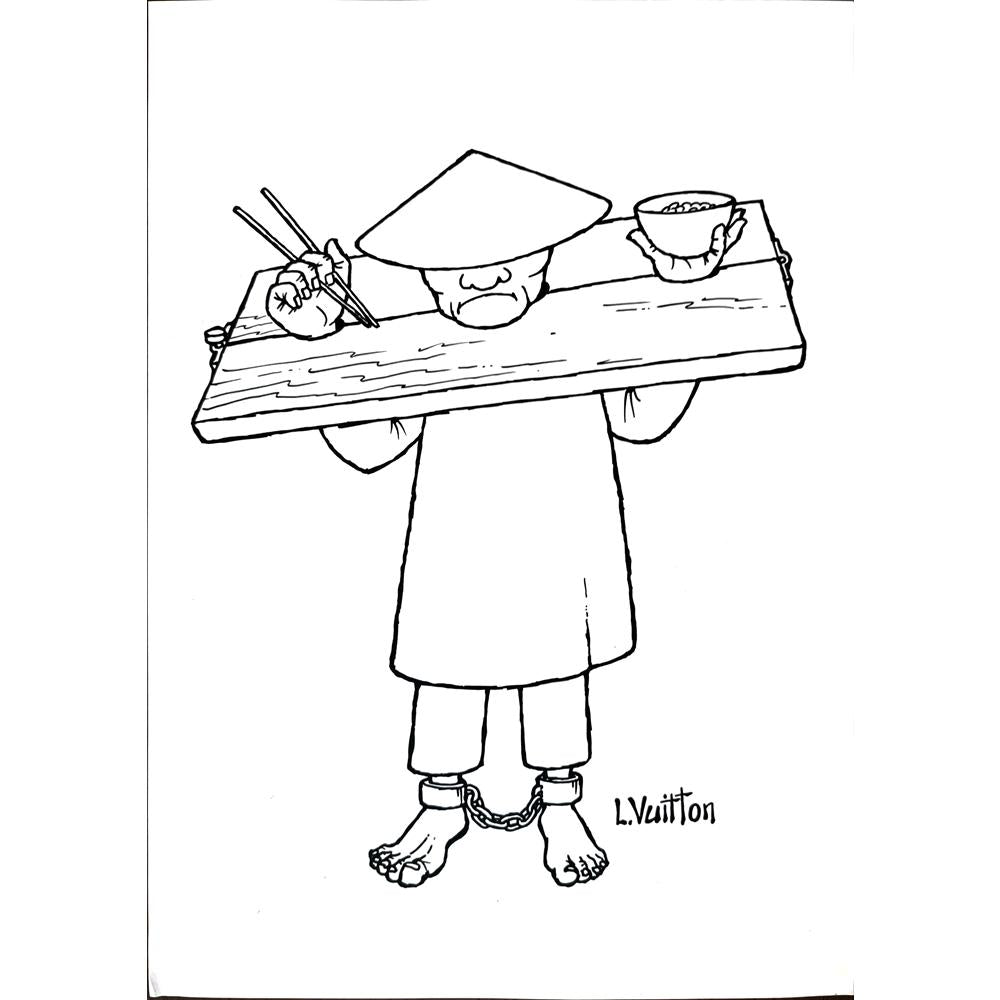 Louis Vuitton 29x21cm Orijinal Karikatür BOD01619