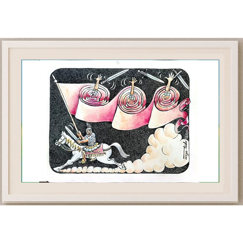 Tode Blazevski 31x25cm Orijinal Karikatür BOD01628