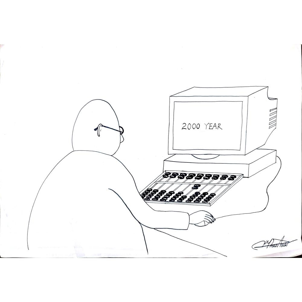 Zhang Jun 35x25cm Orijinal Karikatür BOD01629