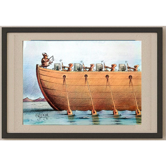 Arkadi Saltykov 29x21cm Orijinal Karikatür BOD01635