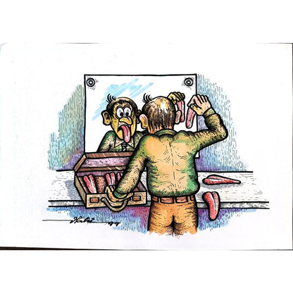 Vladimir Crivoi 29x21cm Orijinal Karikatür BOD01656