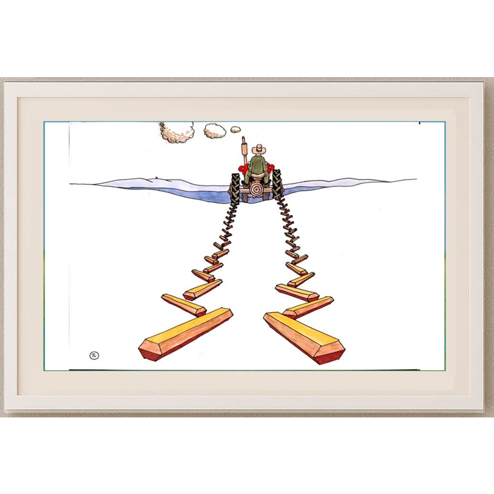 Spures Zivilisation 29x21cm Orijinal Karikatür BOD01669