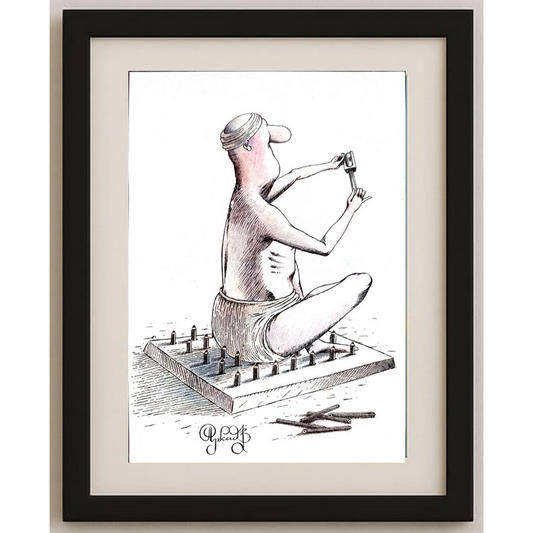 Arkadi Saltykov 29x21cm Orijinal Karikatür BOD01674