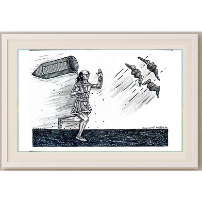 Porumbita Mihaita 29x21cm Orijinal Karikatür BOD01697