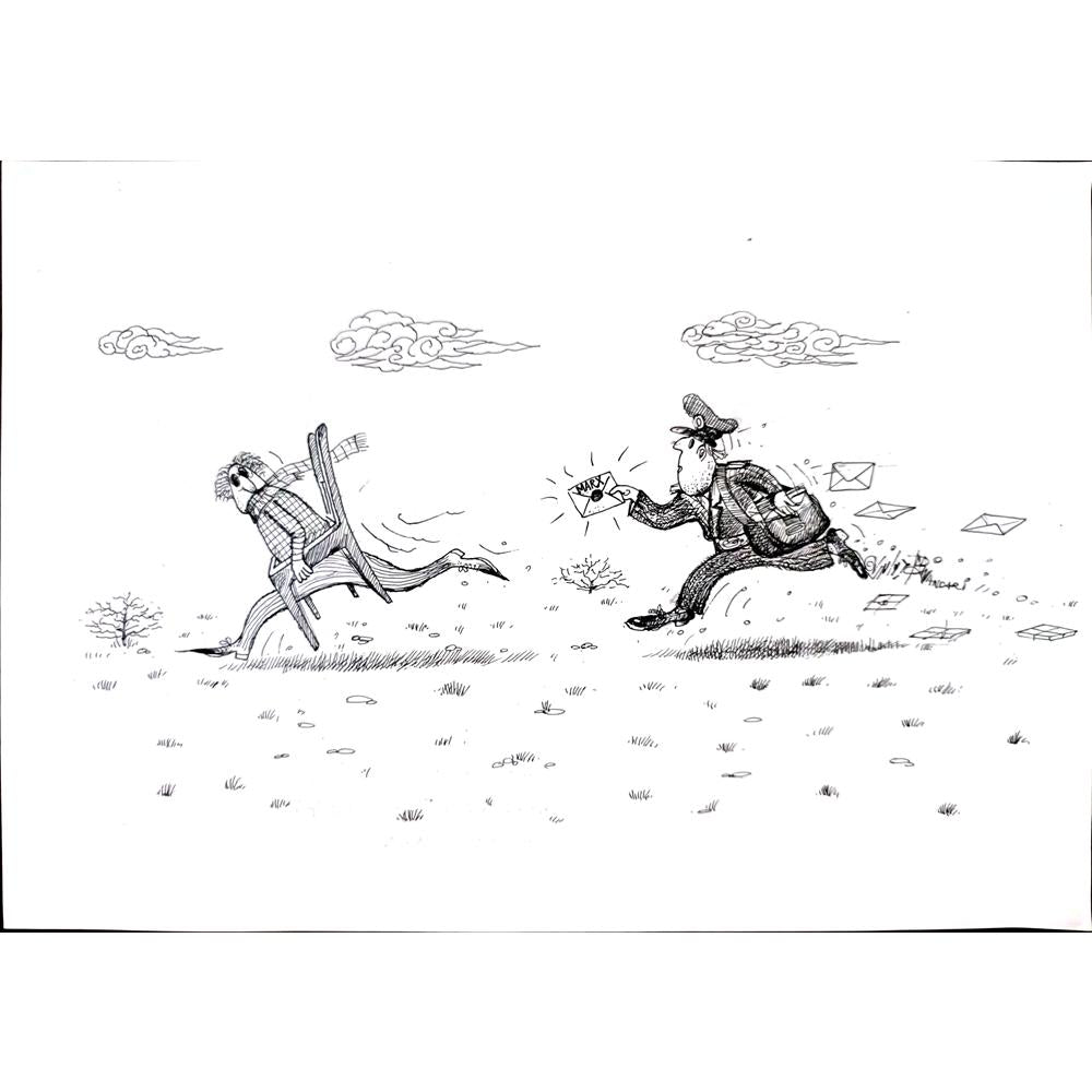Ali Divandari 29x21cm Orijinal Karikatür BOD01708