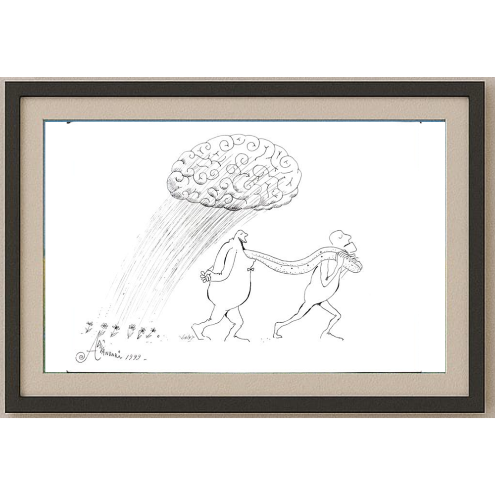 Ali Divandari 29x21cm Orijinal Karikatür BOD01710