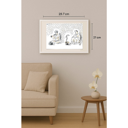 Julian Pena Pai 29x21cm Orijinal Karikatür BOD01714