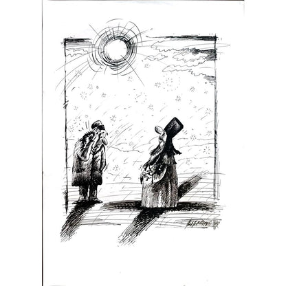 Viacheslav Bibishev 29x21cm Orijinal Karikatür BOD01715