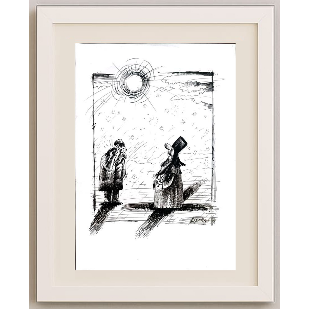 Viacheslav Bibishev 29x21cm Orijinal Karikatür BOD01715