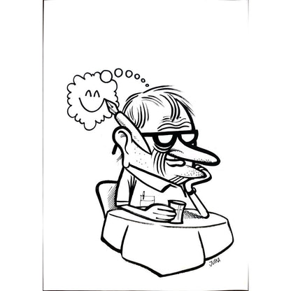 Francisco Juska Filho 29x21cm Orijinal Karikatür BOD01743