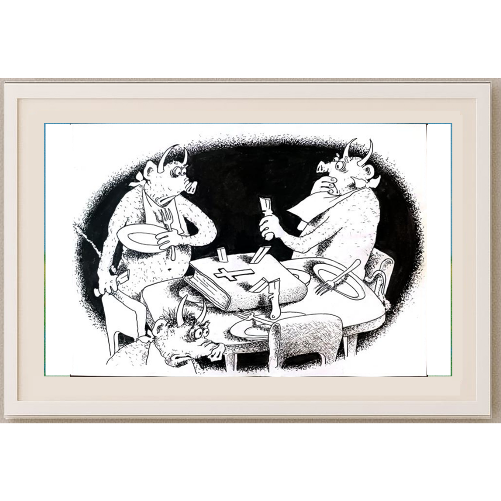 Anatoly Apchel 29x21cm Orijinal Karikatür BOD01745