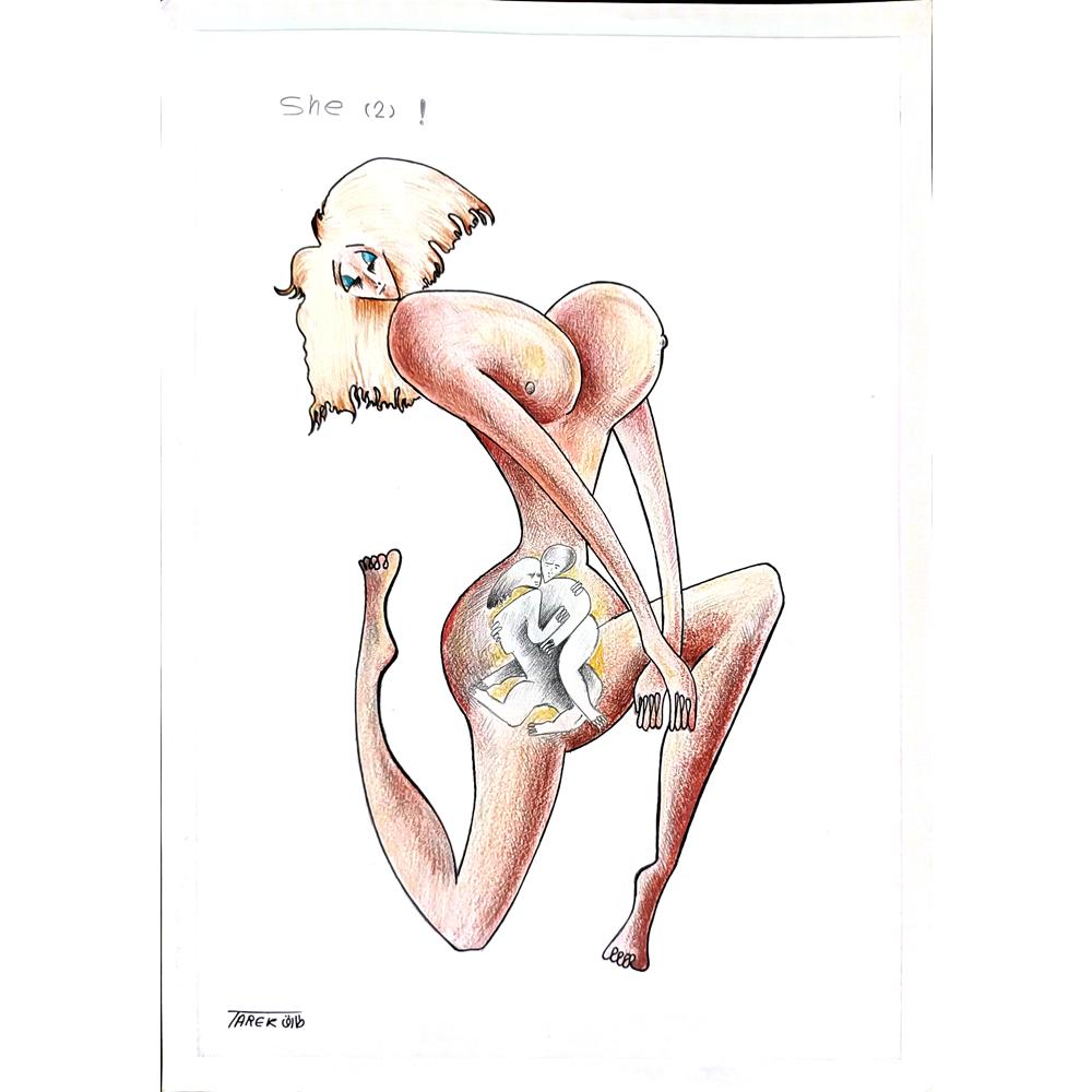 Tarek Seliem Mikhail 35x25cm Orijinal Karikatür BOD01766