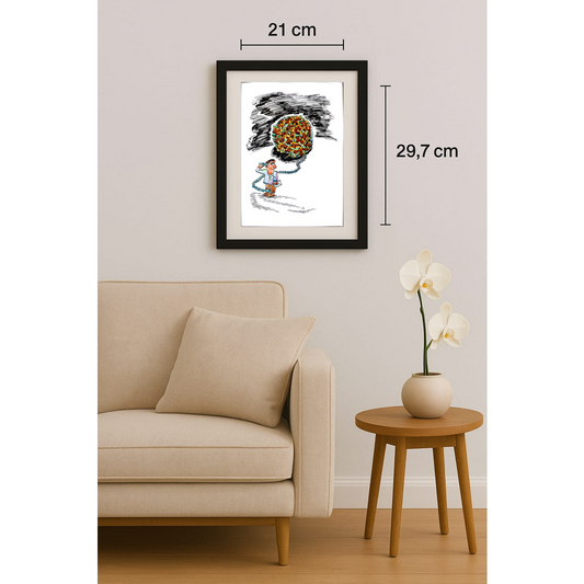 Mikael Botscharov 29x21cm Orijinal Karikatür BOD01768