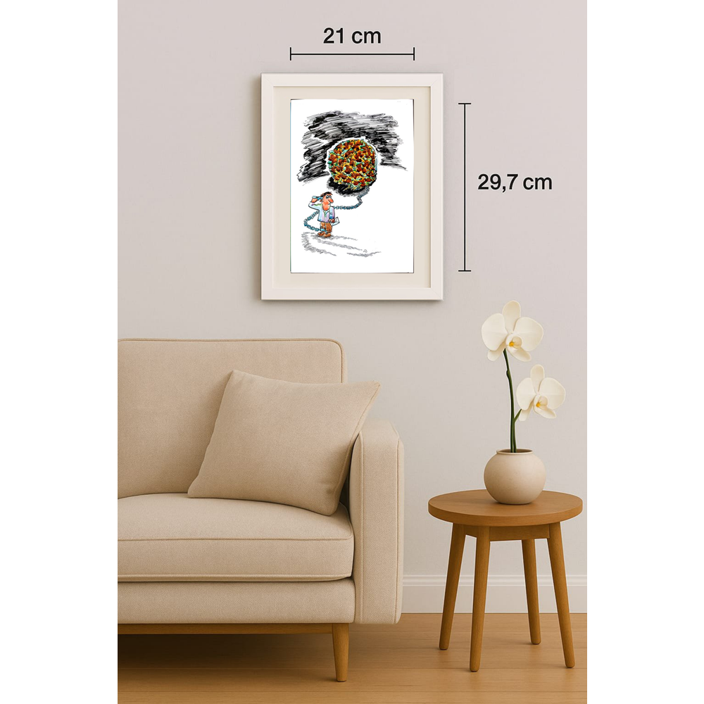 Mikael Botscharov 29x21cm Orijinal Karikatür BOD01768