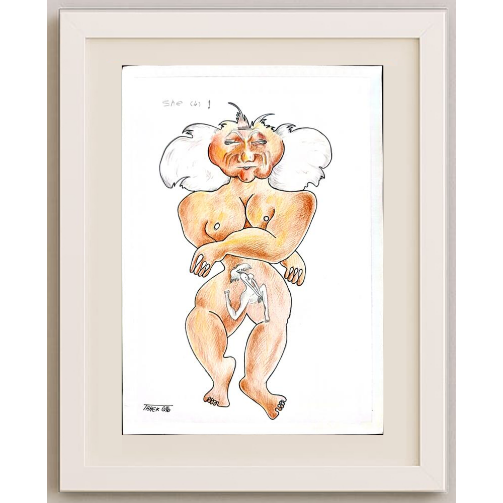 Tarek Seliem Mikhail 35x25cm Orijinal Karikatür BOD01769