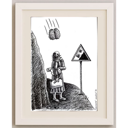 Porumbita Mihaita 29x21cm Orijinal Karikatür BOD01771