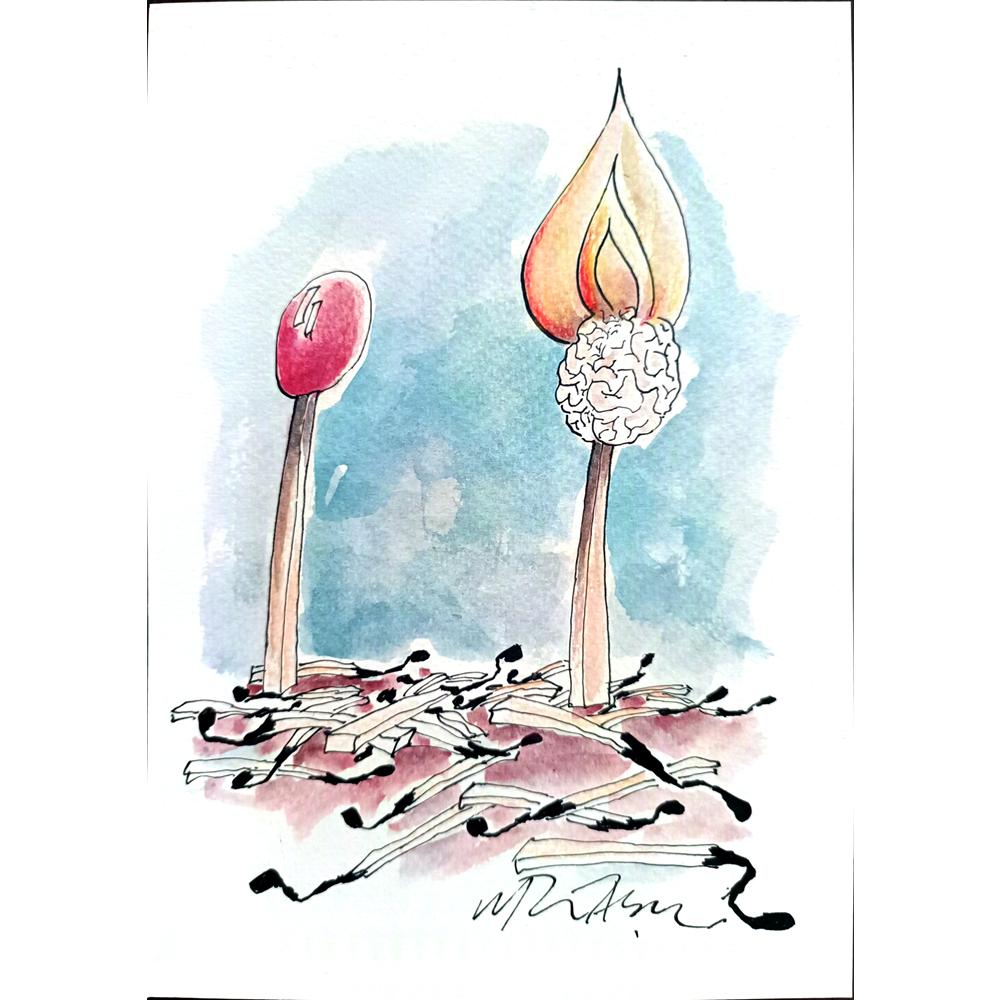 Gheorghita Ghinea Uriasu 21x15cm Orijinal Karikatür BOD01781