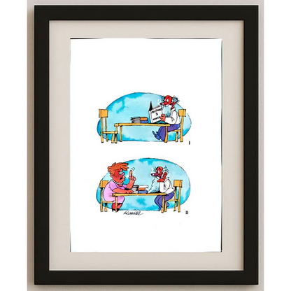 Mohammed Fiezabadi 29x21cm Orijinal Karikatür BOD01788