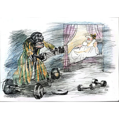 Borigen 29x21cm Orijinal Karikatür BOD01803