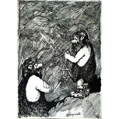 Slawomir Luczynski 29x21cm Orijinal Karikatür BOD01805