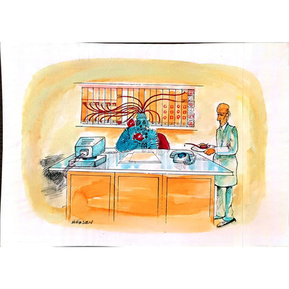 Mohsen Divandari 29x21cm Orijinal Karikatür BOD01810
