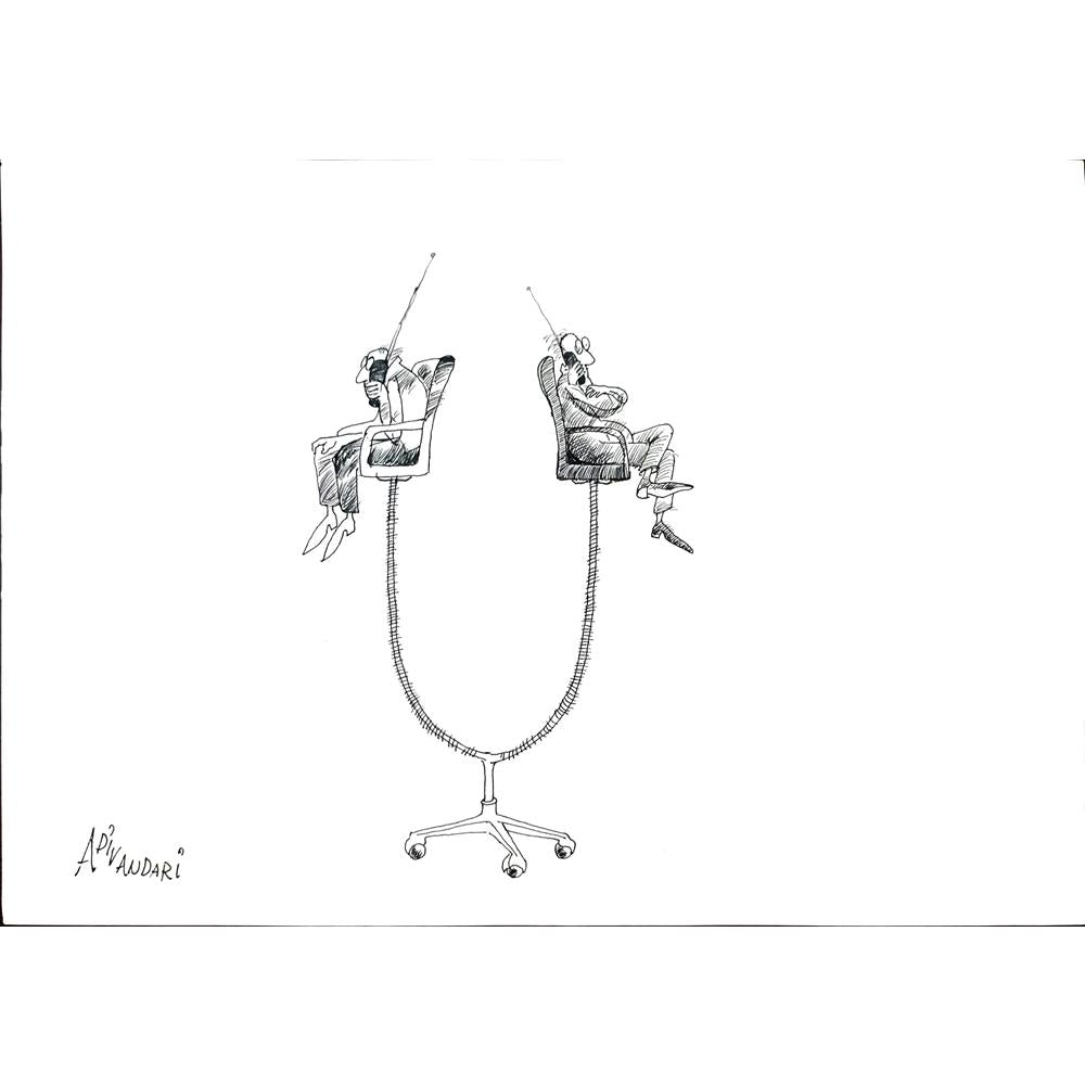 Ali Divandari 29x21cm Orijinal Karikatür BOD01811