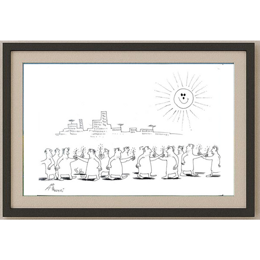 Ali Divandari 29x21cm Orijinal Karikatür BOD01812