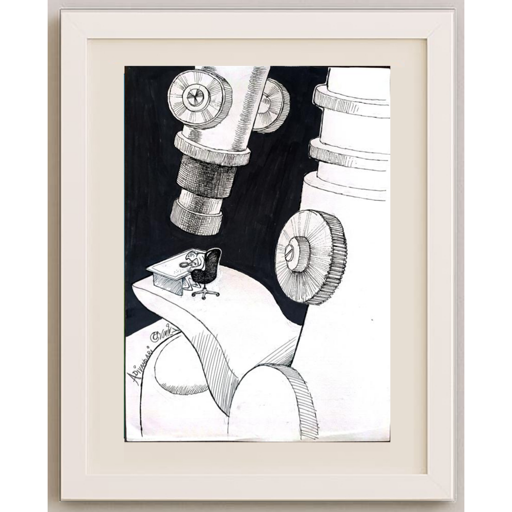 Ali Divandari 29x21cm Orijinal Karikatür BOD01814